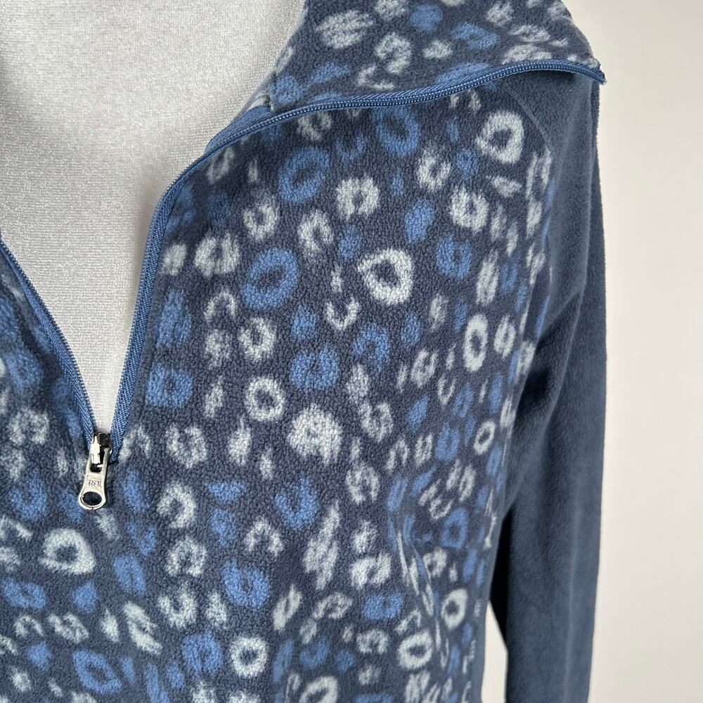 Columbia Long Sleeve Blue Fleece Pullover Top Quarter Zip Lightweight Large - Picture 3 of 5